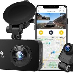 Z-Edge R1 Dual Lens Dash Camera WiFi 1920x1080P FHD NWT